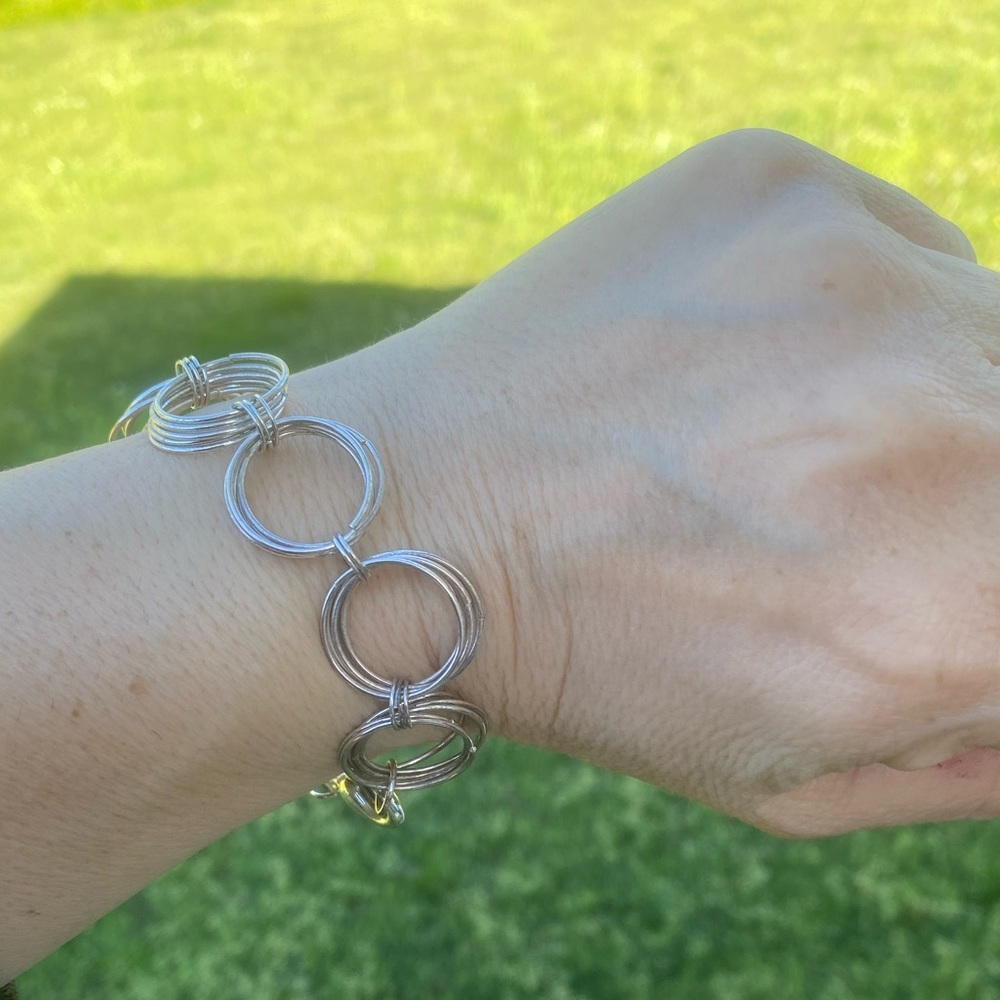 2 for $20 Multiple ring link fashion bracelet Silver tone